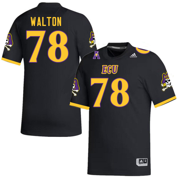 #78 Kendall Walton East Carolina Pirates College Football Jersey Stitched-Black #78 Kendall Walton East Carolina Pirates College Football Jersey Stitched-Black